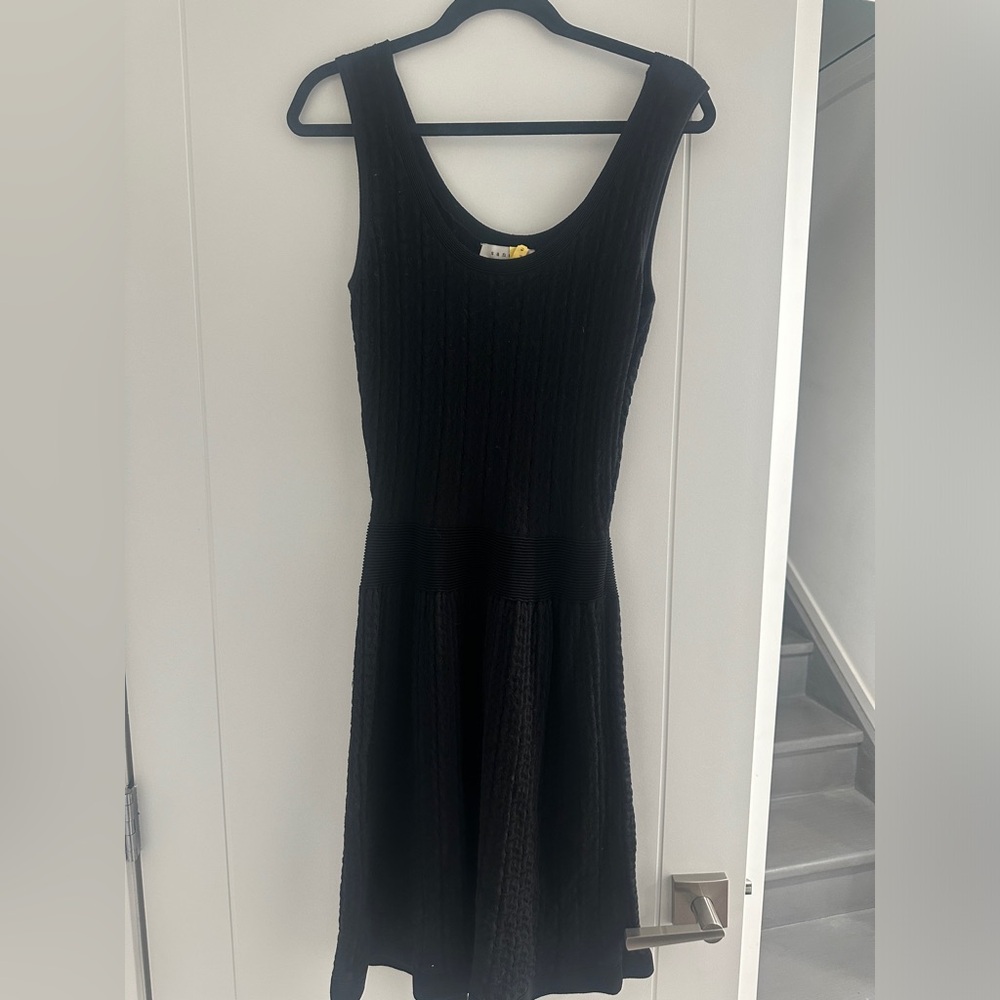 Sandro black ribbed knit dress size 3 (large)